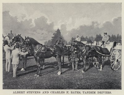 Albert Stevens i Charles F Bates, kierowcy tandemów (zdjęcie czarno-białe) autorstwa American Photographer