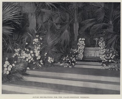 Dekoracje ołtarzowe na wesele Paget-Whitney (zdjęcie czarno-białe) autorstwa American Photographer
