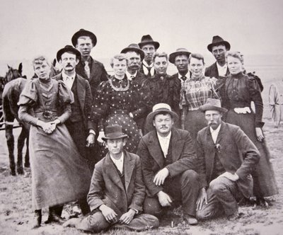 Amerykańscy pionierzy, ok. 1850 (zdjęcie czarno-białe) autorstwa American Photographer