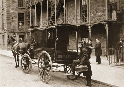 Karetka pogotowia w szpitalu Bellevue w Nowym Jorku, 1896 r autorstwa American Photographer