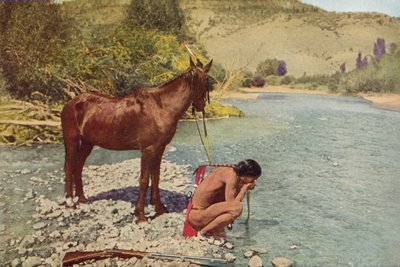 Wojownik Apaczów, Rio Navaho, Arizona (kolorowe zdjęcie) autorstwa American Photographer