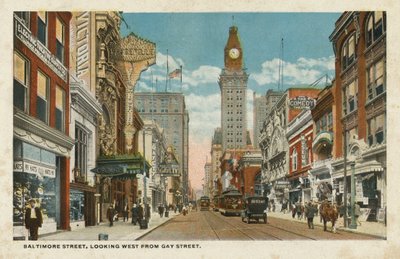 Baltimore Street, patrząc na zachód od Gay Street (zdjęcie kolorowe) autorstwa American Photographer