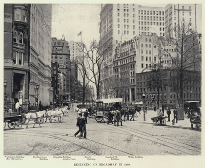 Początek Broadwayu w 1899 roku (zdjęcie czarno-białe) autorstwa American Photographer