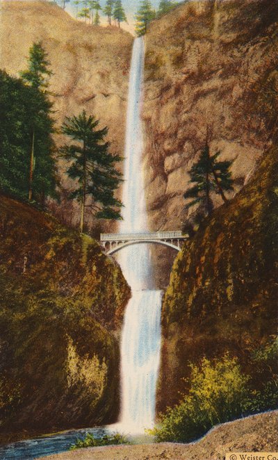Most Bensona przy wodospadzie Multnomah (zdjęcie kolorowe) autorstwa American Photographer