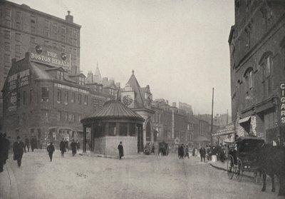 Boston: Scollay Square i wjazd do tunelu East Boston (zdjęcie czarno-białe) autorstwa American Photographer