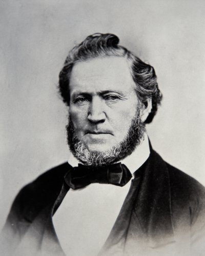 Brigham Young (1801-77) Drugi Prezydent Kościoła Mormonów (zdjęcie czarno-białe) autorstwa American Photographer