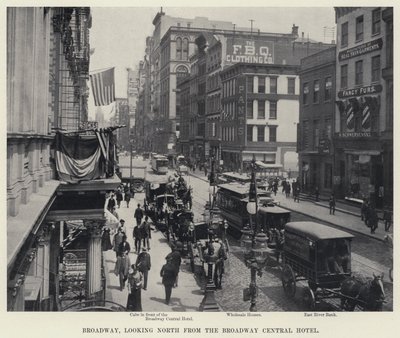 Broadway, patrząc na północ od Broadway Central Hotel (zdjęcie czarno-białe) autorstwa American Photographer