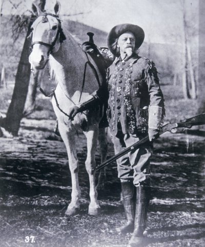 Buffalo Bill Cody (1846-1917) pod koniec życia (zdjęcie czarno-białe) autorstwa American Photographer