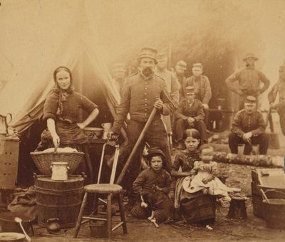 Obóz 31. Pensylwanii Piechoty pod Waszyngtonem, 1862 (druk albumowy) autorstwa American Photographer
