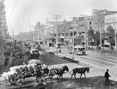 Canal Street, Nowy Orlean, Luizjana, ok. 1890 (zdjęcie czarno-białe) autorstwa American Photographer