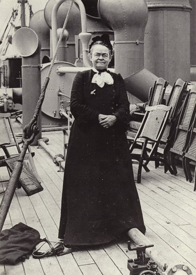 Carrie Nation (1846-1911), amerykańska działaczka na rzecz radykalnej wstrzemięźliwości, ok. 1905 r. (zdjęcie czarno-białe) autorstwa American Photographer