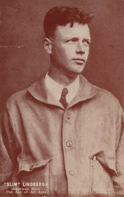 Charles Lindbergh, amerykański lotnik, który odbył pierwszy samodzielny lot transatlantycki autorstwa American Photographer
