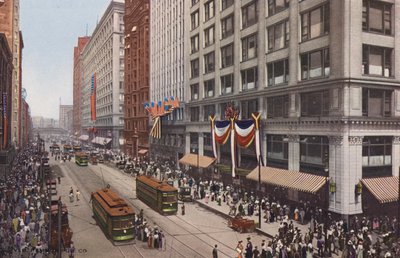 Chicago: State Street, na północ od Madison (zdjęcie kolorowe) autorstwa American Photographer