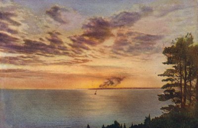 Chicago: Zachód słońca nad jeziorem Michigan (zdjęcie kolorowe) autorstwa American Photographer