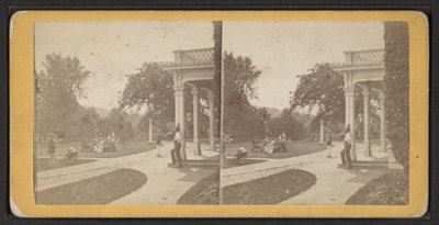 East Lawn and Portico, Oneida Community, New York State, c.1870 (zdjęcie czarno-białe) autorstwa American Photographer