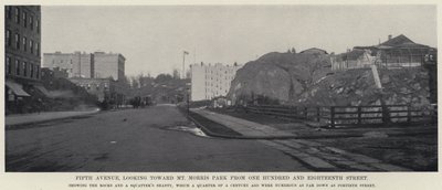 Piąta Aleja, patrząc w stronę Mt Morris Park od 100 i XVIII ulicy (zdjęcie czarno-białe) autorstwa American Photographer