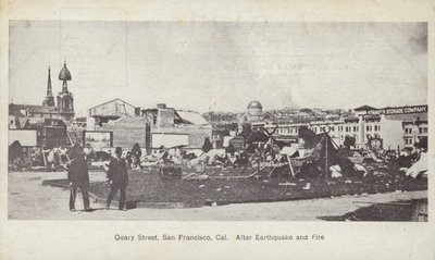 Geary Street, San Francisco, po trzęsieniu ziemi i pożarze autorstwa American Photographer