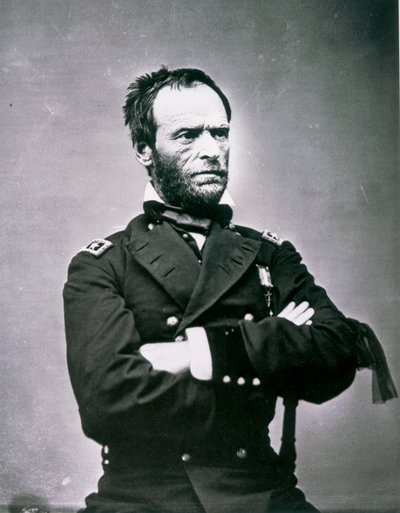 Generał William T. Sherman (1820-91) (zdjęcie czarno-białe) autorstwa American Photographer