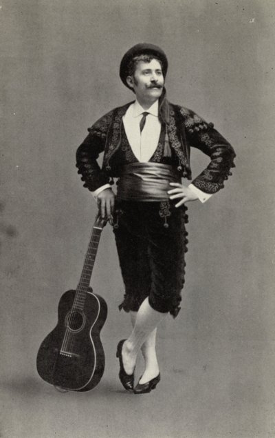 Guiseppe Campanari jako Figaro w "Cyruliku sewilskim" (zdjęcie czarno-białe) autorstwa American Photographer