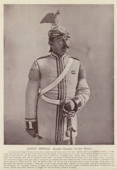 Gustav Herold, dowódca niemieckiej orkiestry kawalerii autorstwa American Photographer