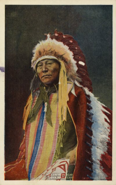 Niedźwiedź Pusty Róg, wódz Indian Sioux (zdjęcie) autorstwa American Photographer