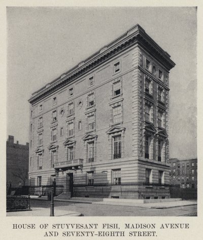 House of Stuyvesant Fish, Madison Avenue i Seventy-Eighth Street (zdjęcie czarno-białe) autorstwa American Photographer