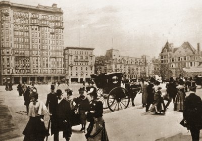 Przed hotelem Plaza, Nowy Jork, 1896 r. autorstwa American Photographer