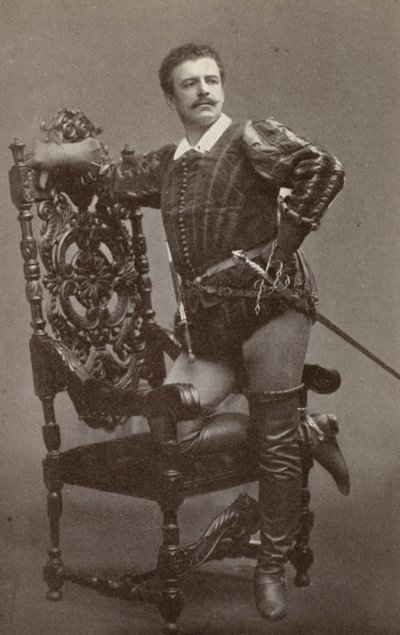 Jean de Reszke jako Raoul w filmie "Hugenoci" (zdjęcie czarno-białe) autorstwa American Photographer
