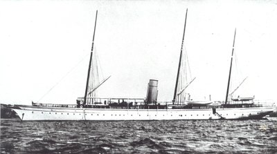 Luksusowy jacht Johna Astora, ok. 1910 (zdjęcie czarno-białe) autorstwa American Photographer