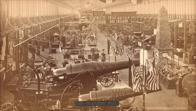 Krupps Guns, niemiecka wystawa, Międzynarodowa Wystawa Stulecia, Filadelfia, 1876 (odbitka srebrna) autorstwa American Photographer