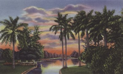 Lago del Country Club, Jezioro w Country Club Park (kolorowe zdjęcie) autorstwa American Photographer