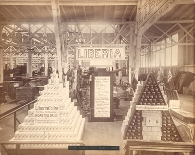 Wystawa mydła i kawy w Liberii, Hala Rolnicza, Wystawa Stulecia w Filadelfii, 1876 (druk albumowy) autorstwa American Photographer