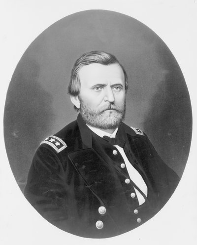 Generał dywizji Ulysses S. Grant, c.1866 (chromolitografia) autorstwa American Photographer