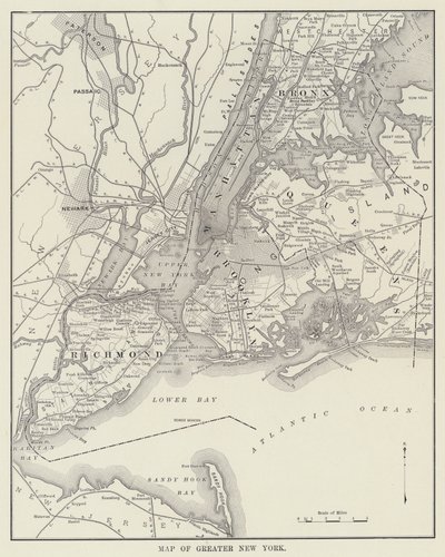 Mapa Wielkiego Nowego Jorku (zdjęcie czarno-białe) autorstwa American Photographer
