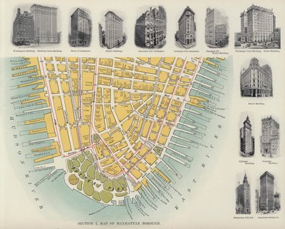 Mapa dzielnicy Manhattan (zdjęcie czarno-białe) autorstwa American Photographer