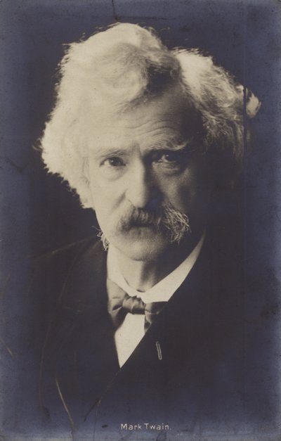 Mark Twain (1835-1910), amerykański pisarz (zdjęcie czarno-białe) autorstwa American Photographer