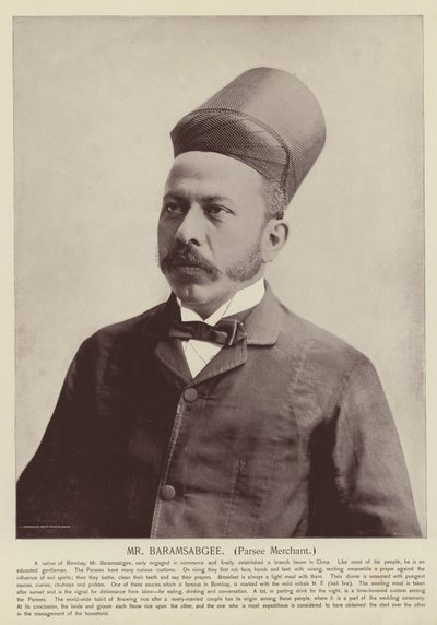 Pan Baramsabgee, kupiec Parsee autorstwa American Photographer