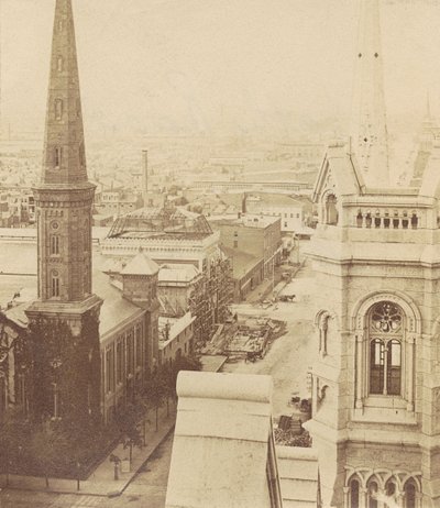 North Broad Street z ratusza z "Castner Scrapbook Collection", ok. 1875 r. (odbitka albuminowa) autorstwa American Photographer