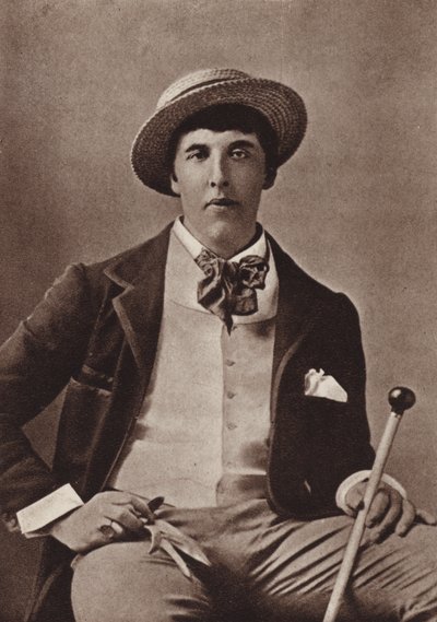 Oscar Wilde, irlandzki poeta i dramaturg, w Ameryce (zdjęcie czarno-białe) autorstwa American Photographer