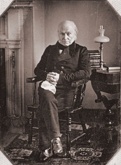 Portret Johna Quincy Adamsa, ok. 1840 r. (dagerotyp) autorstwa American Photographer