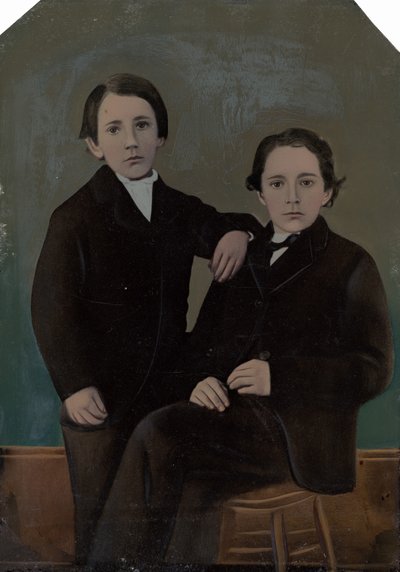 Portret dwóch chłopców, ok. 1870 (zdjęcie) autorstwa American Photographer