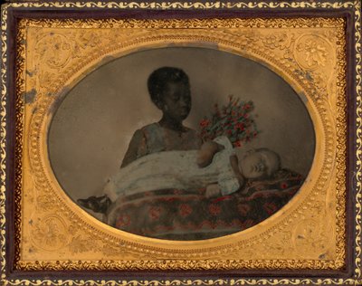 Portret dziewczynki i dziecka pośmiertnie, ok. 1860 (zdjęcie) autorstwa American Photographer