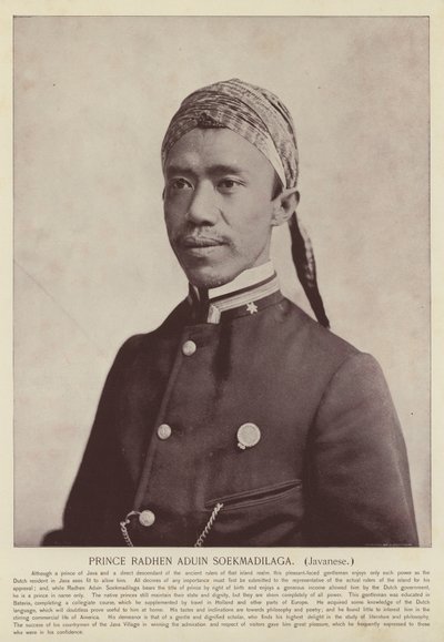 Książę Radhen Raduen Soikmadilga, jawajski autorstwa American Photographer