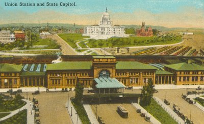 Providence, Rhode Island: Union Station i Kapitol (zdjęcie kolorowe) autorstwa American Photographer