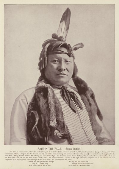Deszcz w Twarz, Sioux Indian autorstwa American Photographer