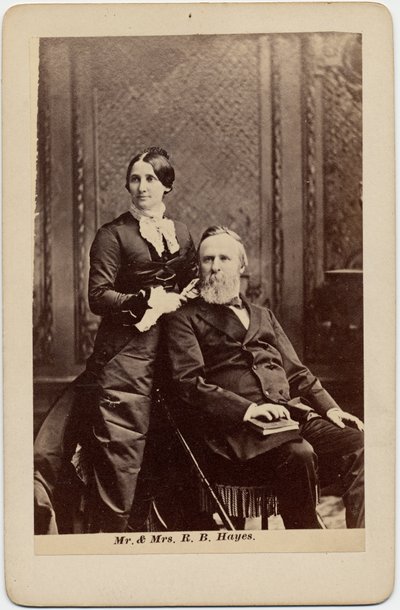 Rutherford Birchard Hayes (1822-93), 19 prezydent USA i Lucy Ware Webb Hayes (1831-89), jego żona (zdjęcie albumu) autorstwa American Photographer