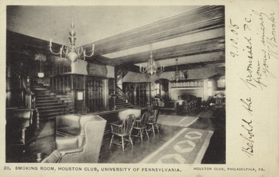 Sala dla palących, Houston Club, University of Pennsylvania, Filadelfia autorstwa American Photographer