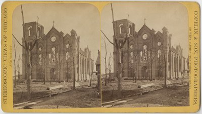 Kościół św. Michała po pożarze w Chicago w 1871 r. autorstwa American Photographer