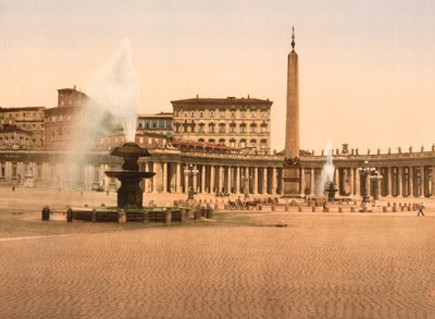 Plac św. Piotra w Watykanie, Rzym, ok. 1890-1900 (odbitka fotomechaniczna) autorstwa American Photographer