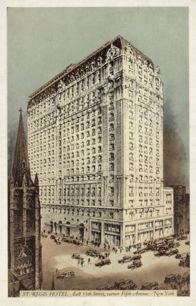 St Regis Hotel, East 55th Street i róg 5th Avenue, Nowy Jork, USA (zdjęcie kolorowe) autorstwa American Photographer
